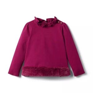 Janie and Jack Raspberry fur top